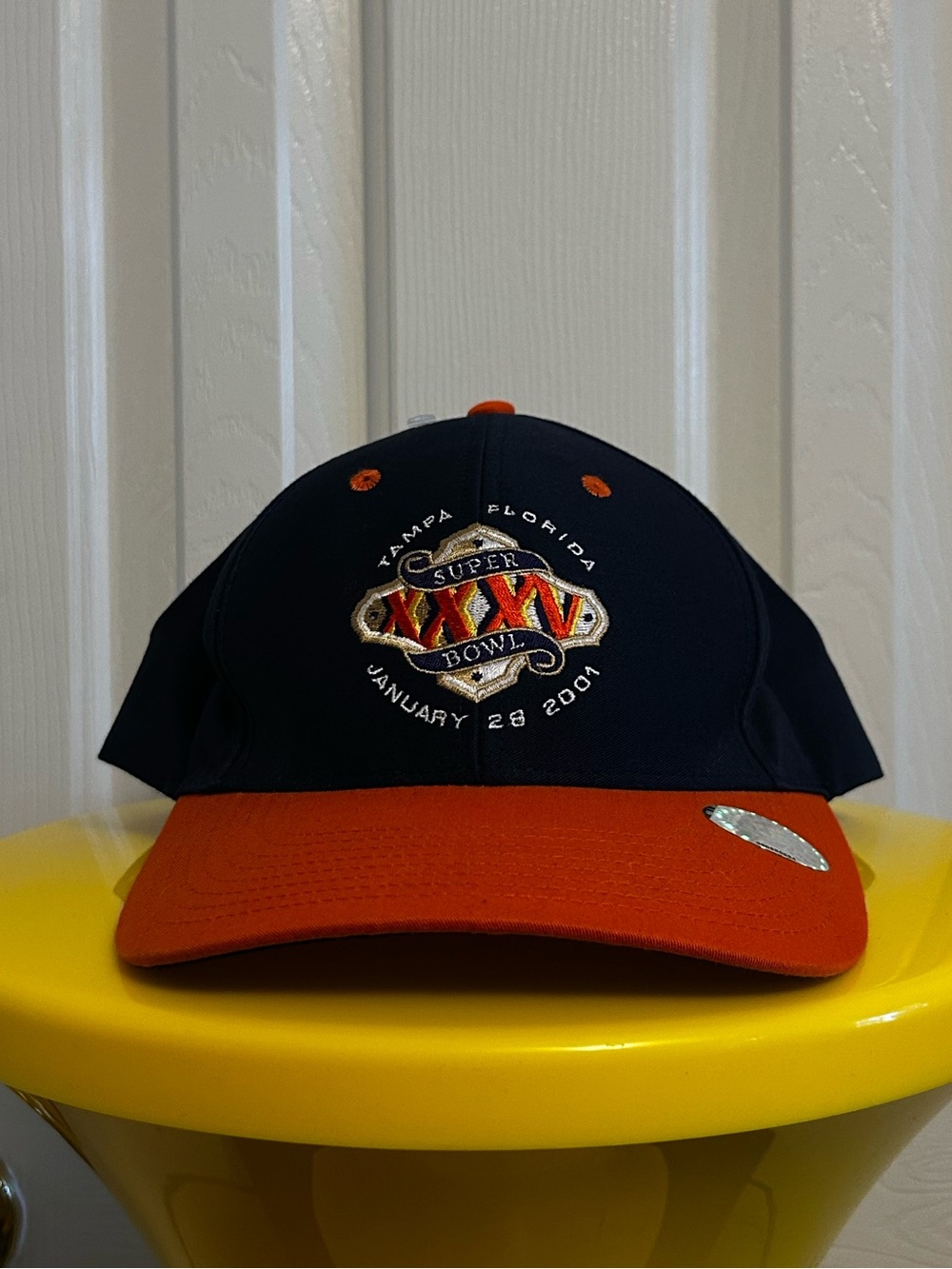 Super Bowl XXXV Tampa Florida Baseball Cap - Navy & Orange